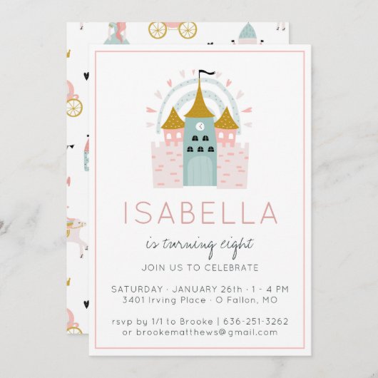 Fairytale Princess Party Invitation (Devant / Derrière)