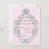 Fairytale  Princess Pink Royal RSVP-kaart Kaart (Voorkant)