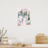 Fairytale prinses en Unicorn van Forest Castle Poster (Keuken)