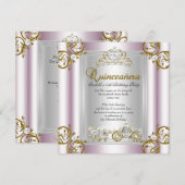 Fairytale Quinceanera 15e verjaardag Zachte Roze Kaart (Voorkant / Achterkant)