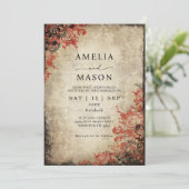 Fairytale Red Roses Faire-part de mariage (Debout devant)