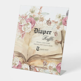 Fairytale Royal Baby Shower Diaper Raffle Reclamebord Met Voetstuk