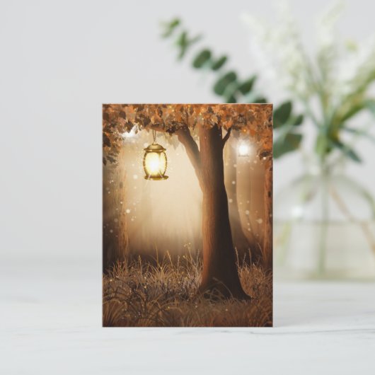 Fairytale Tale Forest Tree and Lamp Briefkaart (Staand voorkant)