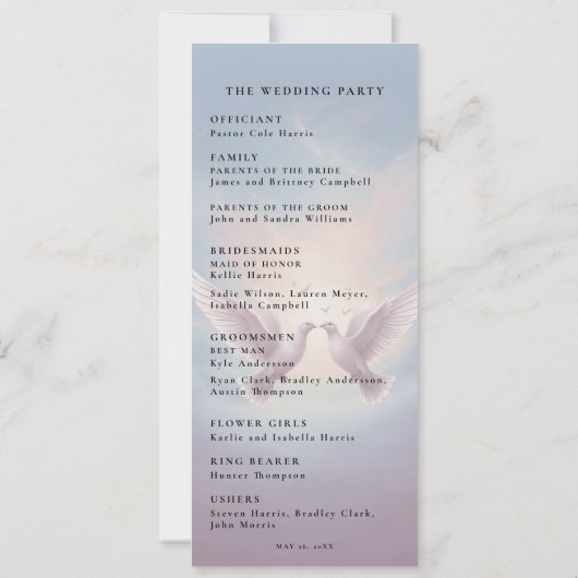 Fairytale trouwprogramma kaart (Achterkant)