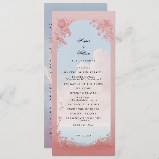 Fairytale trouwprogramma kaart (Voorkant / Achterkant)