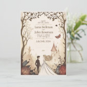Fairytale trouwuitnodigingen feestdagenkaart (Staand voorkant)