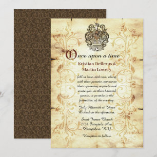 Fairytale Unicorn Crest Wedding Kaart