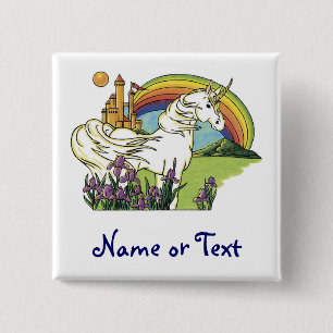 Fairytale Unicorn Vierkante Button 5,1 Cm