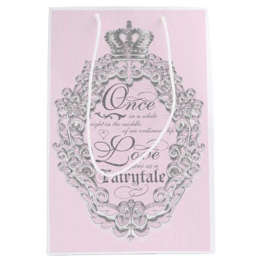 Fairytale Vintage Princess Pink Mariage sac cadeau (Devant)