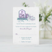Fairytale Violet Turquoise Château Mariage RSVP (Debout devant)