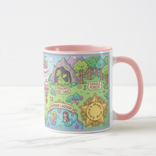 Fairytale World Map Magical Fantasy Kids Mug Mok (Rechts)