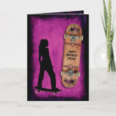 Fais du skate comme une fille Carte d'anniversaire (Devant)