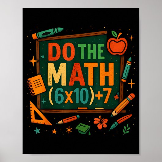 Fais Le Calcul 67 Équation Drôle Tableau Noir Écol (Devant)