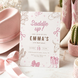 Fais Ton Cheval, Invitation d'Anniversaire Cowgirl