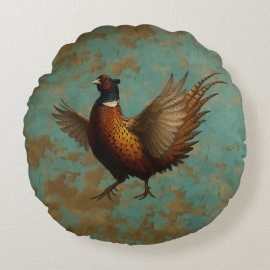 Faisan paradant autour d'un coussin (Devant)