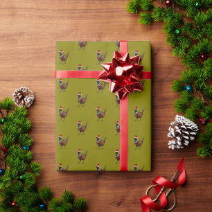 Faisan sur papier cadeau de Noël à la sauge