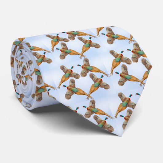 Faisans de Ringneck dans la cravate de ciel (Roulé)