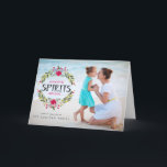 Faisant à spiritueux la carte pliée par photo<br><div class="desc">Faisant à spiritueux la carte pliée par photo lumineuse de guirlande 
 Amusement et carte pliée par vacances de fête. Elles comportent la guirlande de pavot de Noël.</div>