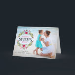 Faisant à spiritueux la carte pliée par photo<br><div class="desc">Faisant à spiritueux la carte pliée par photo lumineuse de guirlande 
 Amusement et carte pliée par vacances de fête. Elles comportent la guirlande de pavot de Noël.</div>