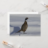 Faisant Dans La Neige - Carte De Voeux Plat (Devant/Arrière en situation)