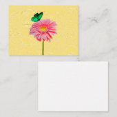 Faisceau rose Avec Cartes De Notes Papillon Vert (Devant / Derrière)