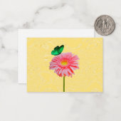 Faisceau rose Avec Cartes De Notes Papillon Vert (Devant/Arrière en situation)