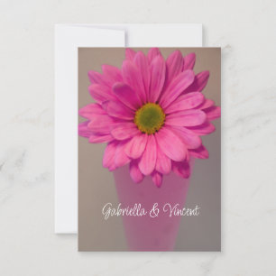 Faisceau rose Gerber dans Vase Mariage Cartes de n
