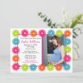 Faisceaux colorés - Invitation Baby shower (Debout devant)