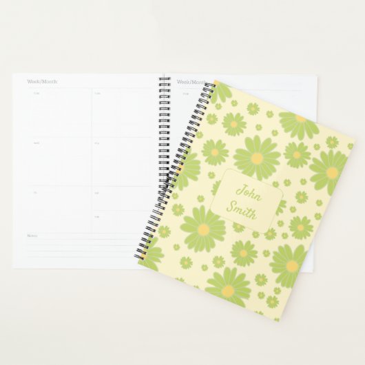 Faisceaux verts sur Jaune_ Floral Script (Devant avec enveloppe)