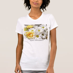 Faisières blanches T-shirt Roses jaunes