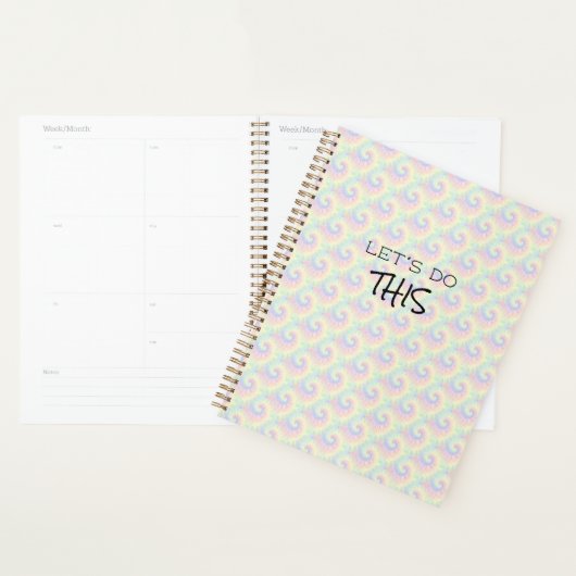 Faisons ce Pastel Tie Dye Motif Planner (Devant avec enveloppe)