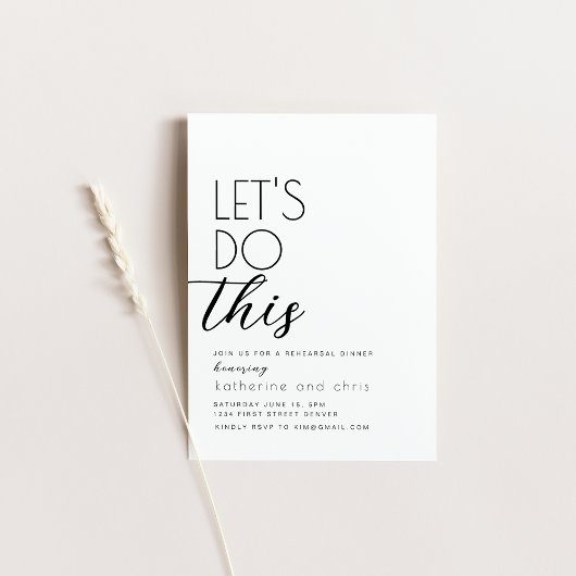 Faisons cette invitation pour le dîner de répétiti