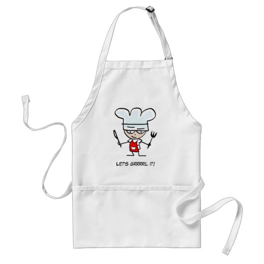 Faisons griller ça, tablier court BBQ drôle avec d (Devant)