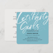 Faisons la fête Blue Bachelorette Party Invitation (Devant / Derrière)