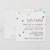 Faisons la fête Chevron et Dot Invitation (Devant / Derrière)