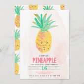 Faisons la fête comme un ananas Invitation d'anniv (Devant / Derrière)