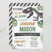 Faisons la fête comme un dinosaure Invitation d'an (Devant / Derrière)