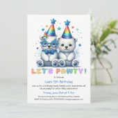 Faisons la fête ! Cute Ours Polaire Invitation d'a (Debout devant)