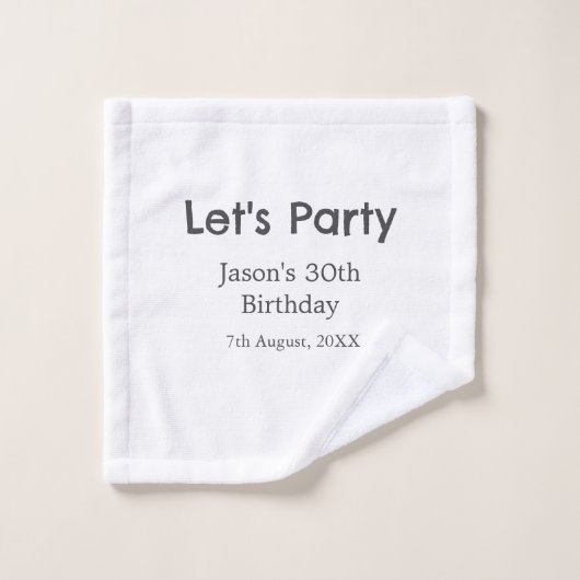 Faisons la fête heureux 30e anniversaire simple no (Gant de toilette)