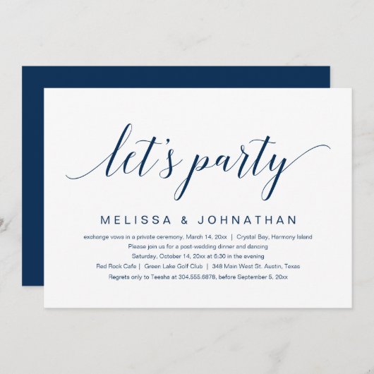 Faisons la fête, Invitation à la célébration de l' (Devant / Derrière)