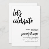 Faisons la fête invitation à une soirée modèle mod (Devant / Derrière)