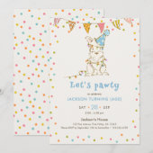 Faisons la fête Invitation anniversaire garçon thè (Devant / Derrière)