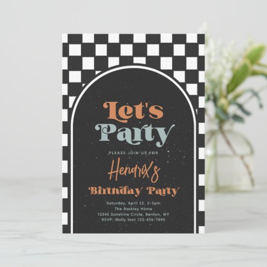 Faisons la fête | Invitation d'anniversaire Cool (Debout devant)