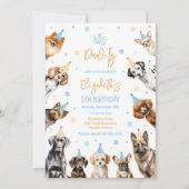 Faisons la fête Invitation d'anniversaire de chien (Devant)