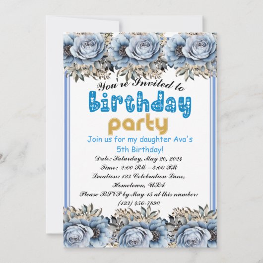 Faisons la fête : Invitation de Bish pour l'annive (Devant)