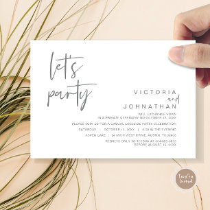 Faisons la fête, invitation de mariage en fuite
