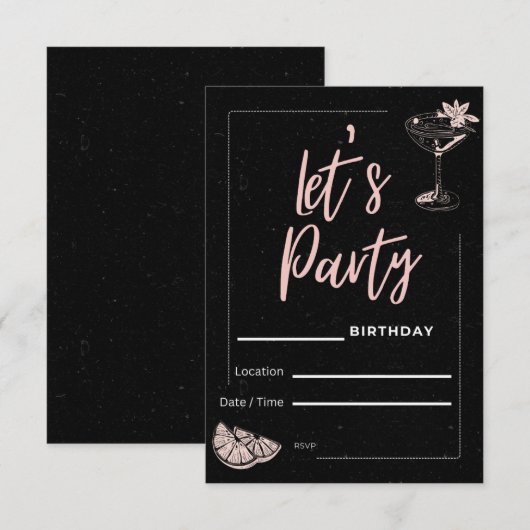 Faisons la fête ! Invitations d'anniversaire (Devant / Derrière)