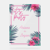 Faisons la fête Neon rose Tropical Mariage de palm (Recto)