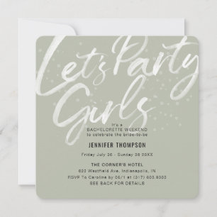 Faisons la fête Olive Bachelorette Invitation
