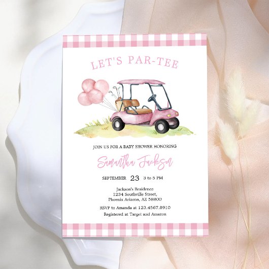 Faisons la fête pour un bébé golfeur Invitation à